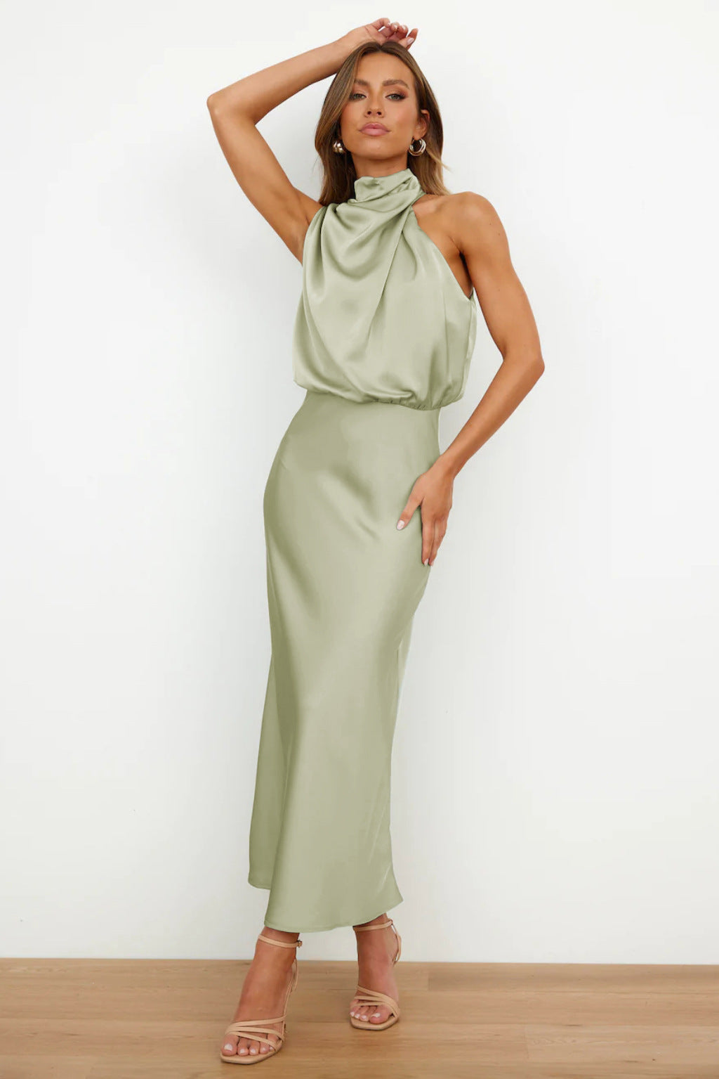 Shannon | American Fit Satin Long Dress