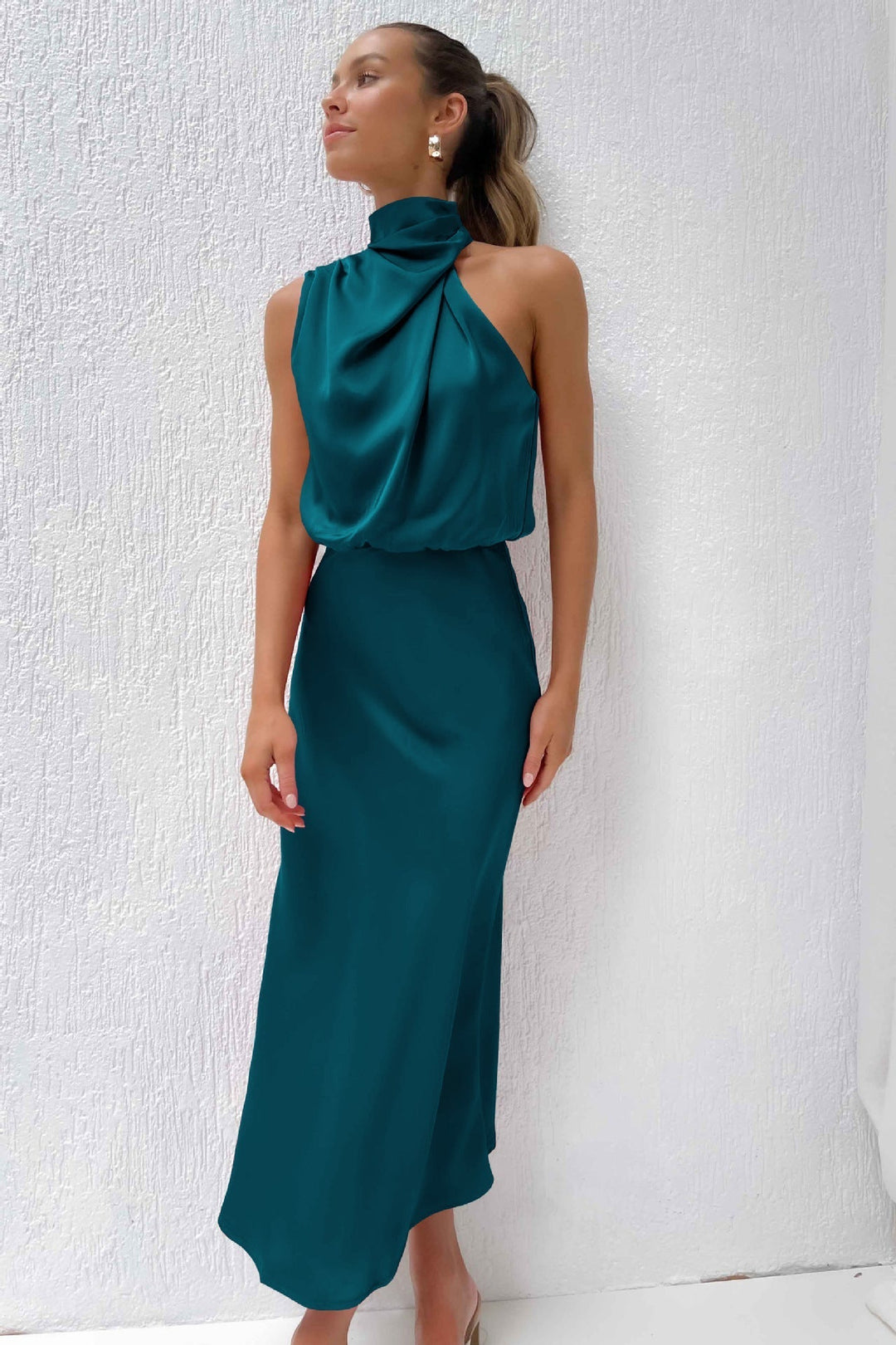 Shannon | American Fit Satin Long Dress