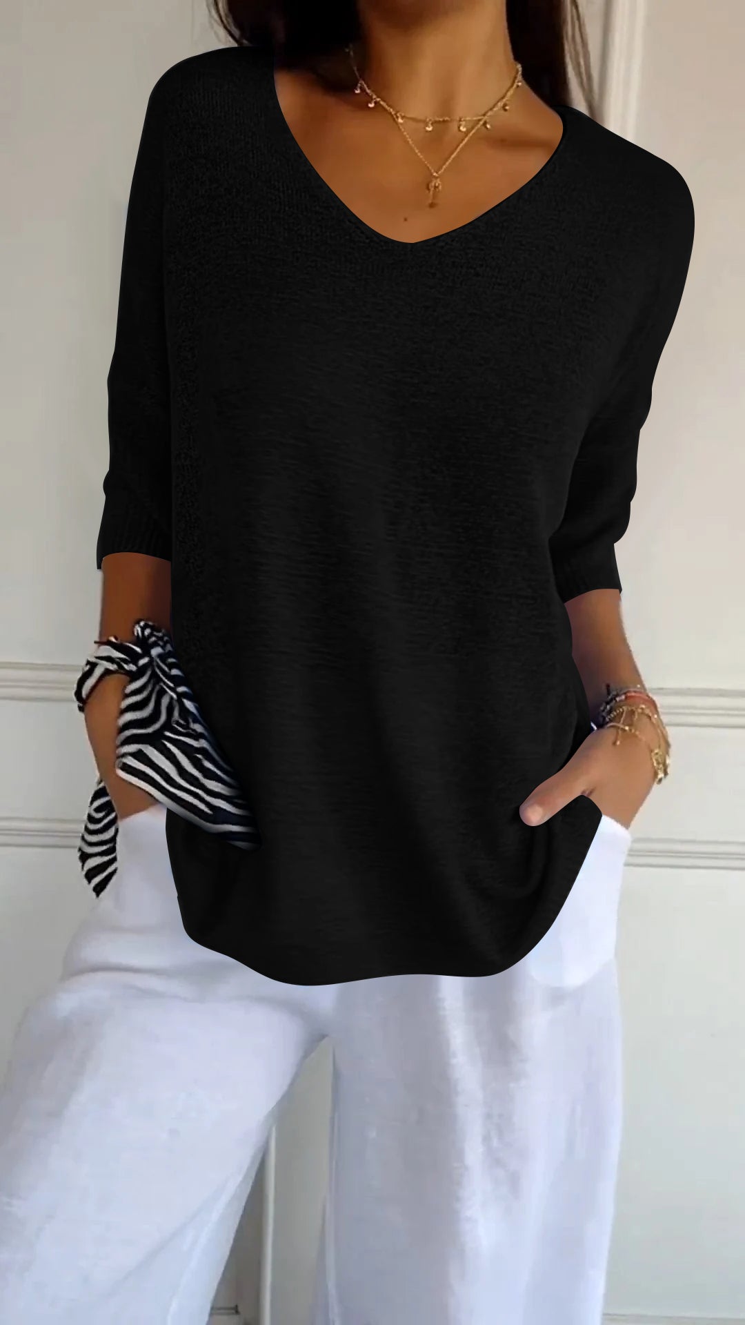 Danielle | Knit Top with V-neck