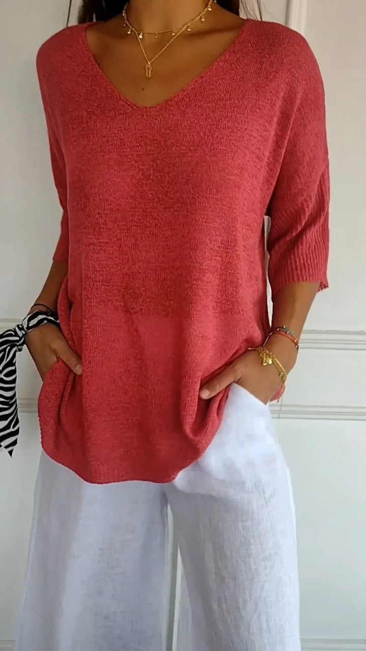 Danielle | Knit Top with V-neck