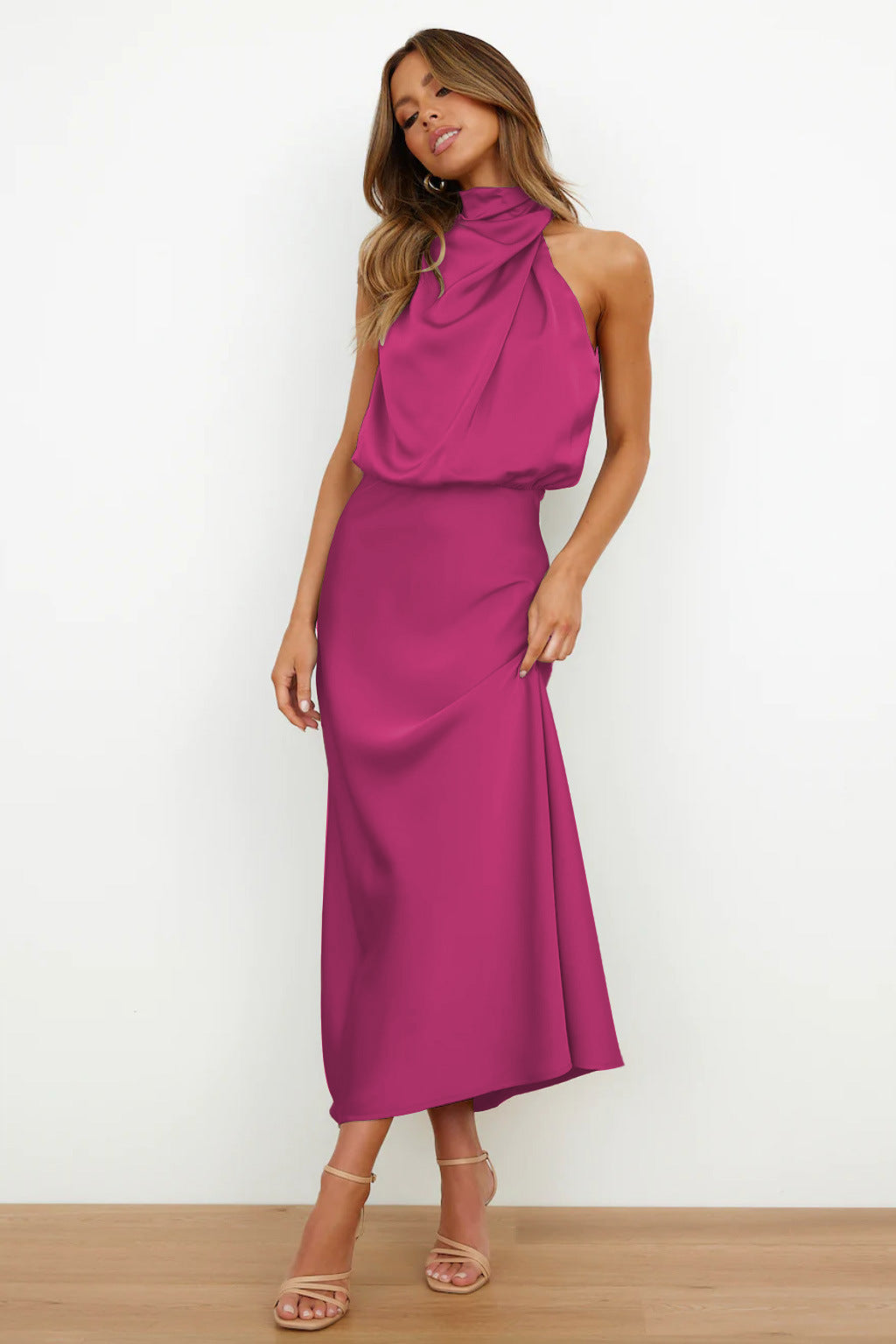 Shannon | American Fit Satin Long Dress