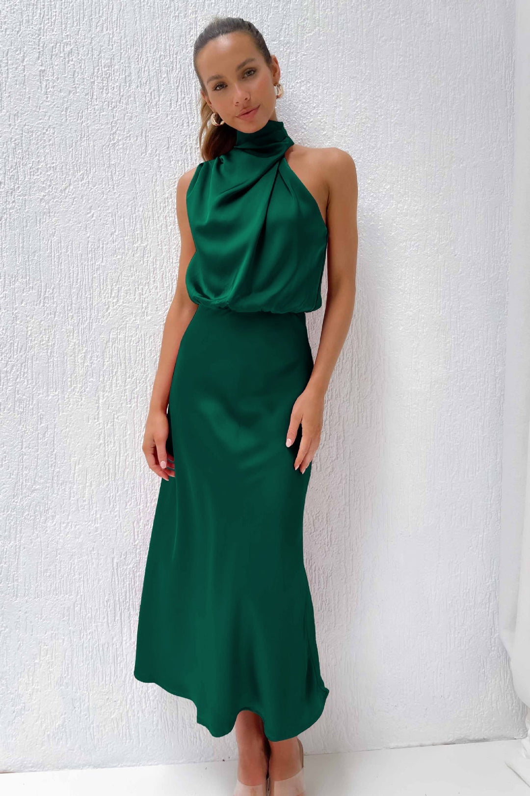 Shannon | American Fit Satin Long Dress