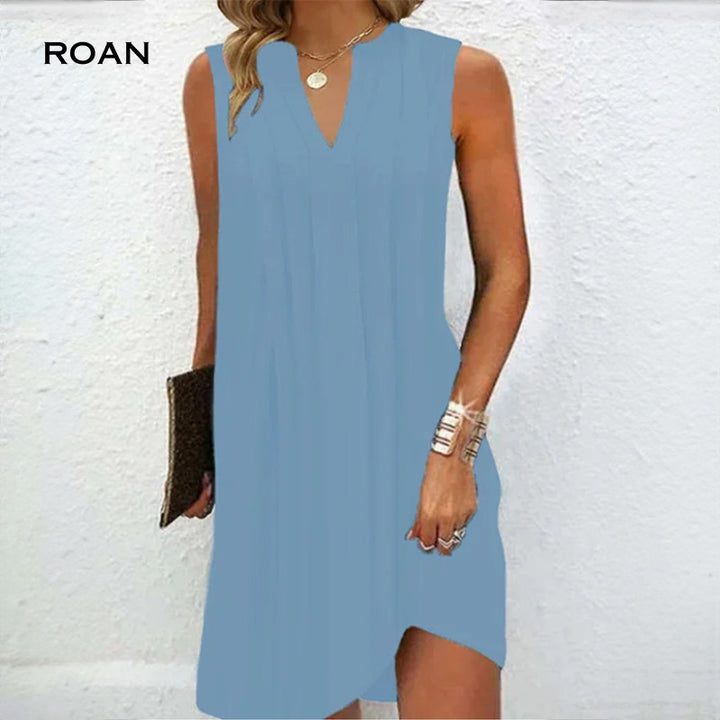 Anastasia | Elegant Sleeveless V-neck Dress