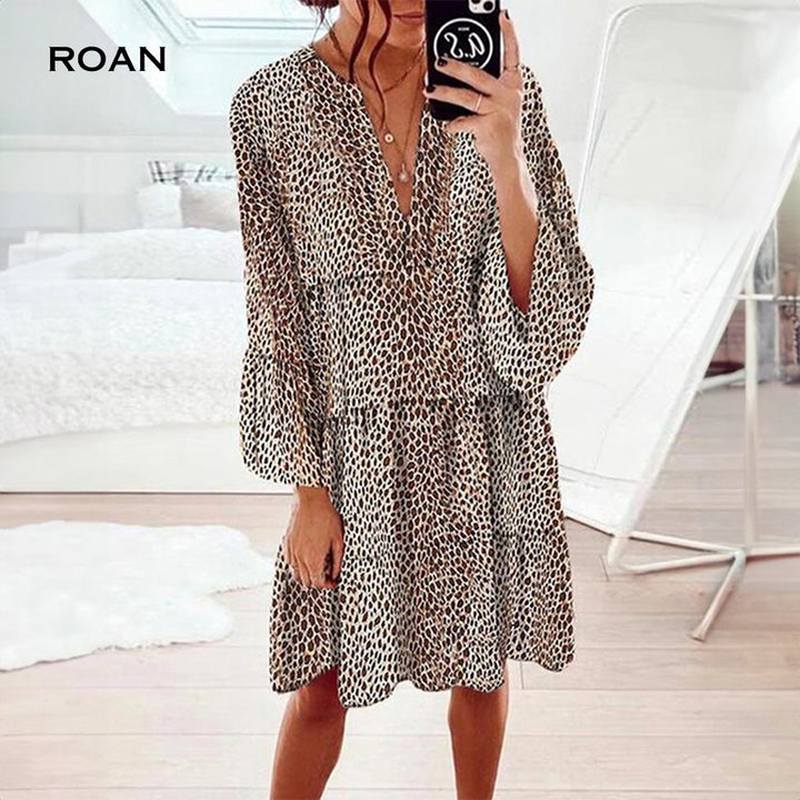 Evelisse | Leopard Knee Length Dress