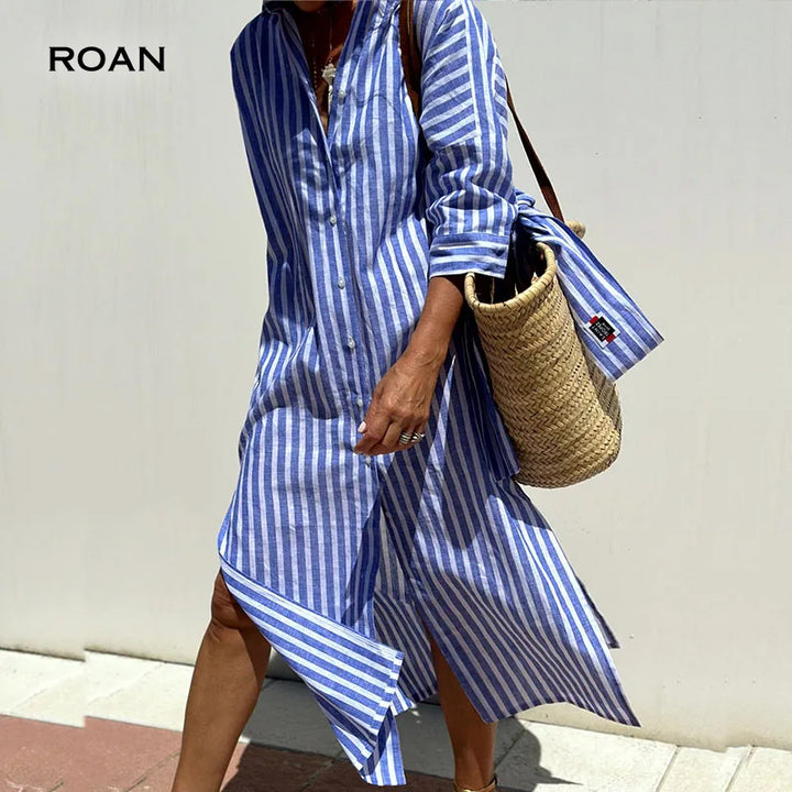 Indiana | Elegant Striped Shirt Dress