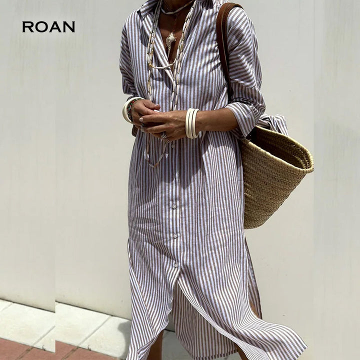 Indiana | Elegant Striped Shirt Dress