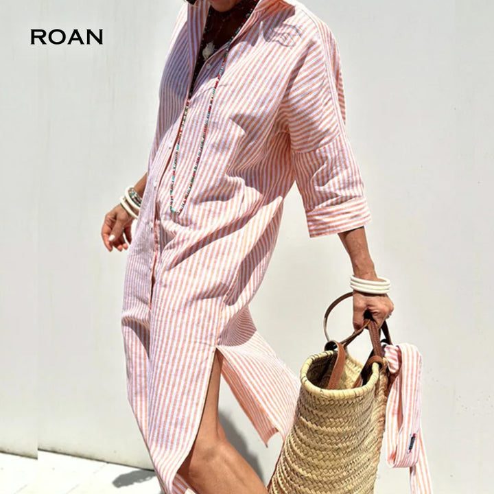 Indiana | Elegant Striped Shirt Dress