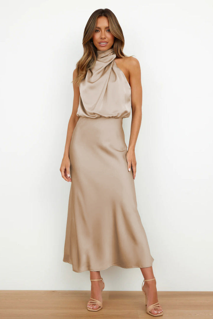 Shannon | American Fit Satin Long Dress